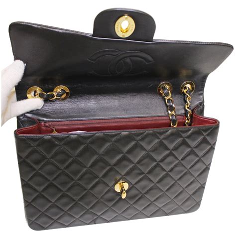 replica large lambskin classic flap handbag black bag|Classic 11.12 handbag, Lambskin & gold.